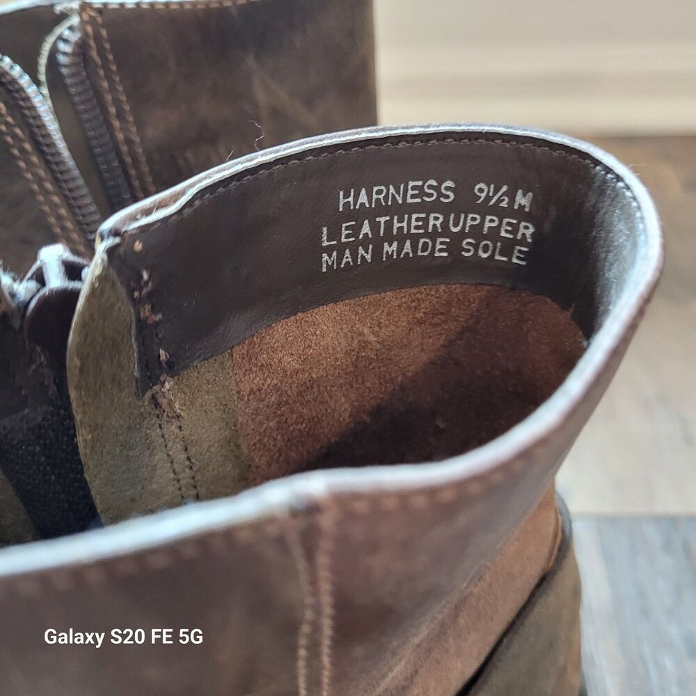 Leather Western Harness Pull On Men's Boots 9.5 Vintage Frye Maybe SB9 - Picture 3 of 12
